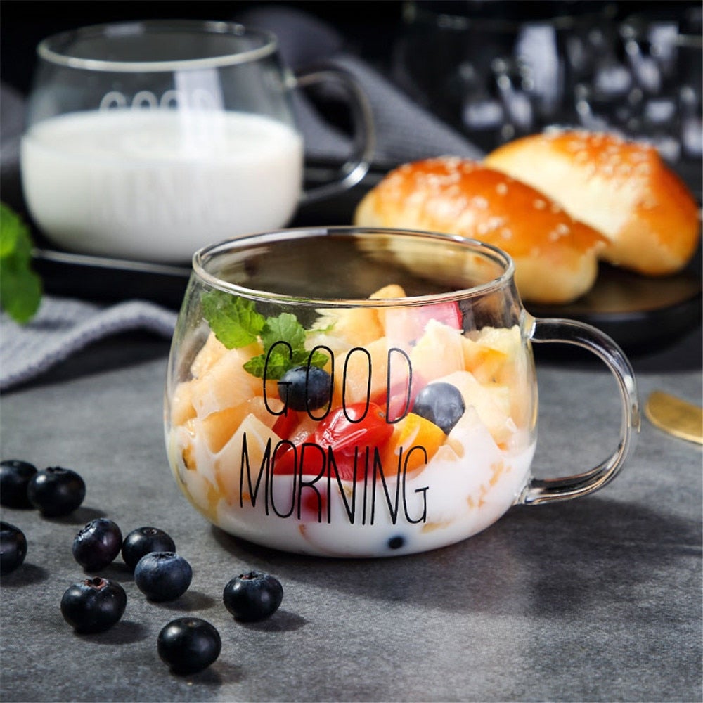 Caneca de Vidro Good Morning 360ml